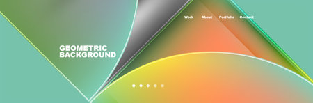 Round triangles and squares web site page template. Vector Illustration For Wallpaper, Banner, Background, Card, Book Illustration, landing pageのイラスト素材