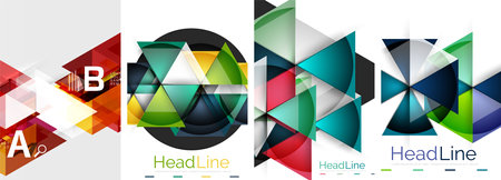 Set of triangle pattern poster backgrounds. Vector illustration For Wallpaper, Banner, Background,...