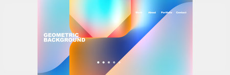 Azure sky gradient with rainbow hues in geometric shapes