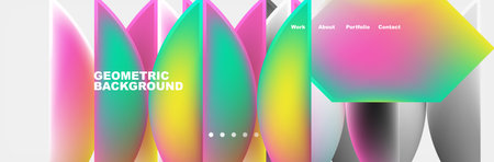 it is a geometric background with a rainbow of colorsのイラスト素材