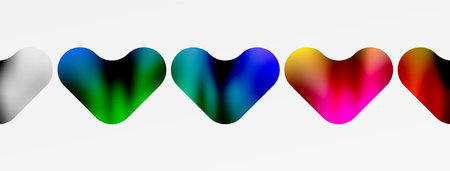 Symmetrical pattern of electric blue hearts on white backgroundのイラスト素材