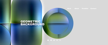 Irisinspired geometric pattern with blue and green circles on white backgroundのイラスト素材