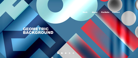 Graphic design with circles and squares in Electric blue and Aqua on a Tshirtのイラスト素材