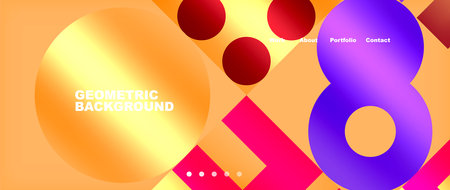 Various colorful geometric shapes abstract web template with gradients and light blur effects. Vector Illustration For Wallpaper, Banner, Background, Card, Book Illustration, landing pageのイラスト素材