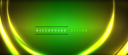 Neon circles in electric blue on dark green, creating a vibrant visual effectのイラスト素材