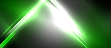 A vibrant green and white light shines against a dark backdropのイラスト素材