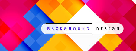 Colorful background design with triangles, rectangles, and electric blue accentsのイラスト素材