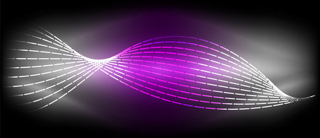 a purple and white wave on a black backgroundのイラスト素材