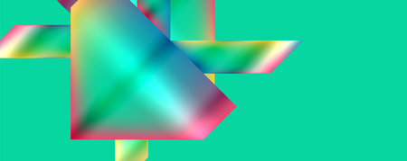 Colorful metallic geometric shapes. Vector Illustration For Wallpaper, Banner, Background, Card, Book Illustration, landing pageのイラスト素材