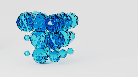 Transparent abstract geometric shapes. Minimal 3d render background