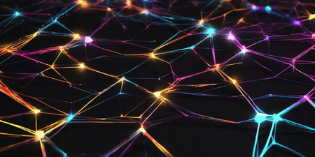 Dots and lines digital network connectionsの素材
