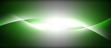 Neon glowing circle rays, light round lines in the dark, planet style neon wave lines. Energetic electric concept design for wallpaper, banner, backgroundのイラスト素材