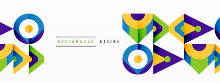 Colorful circle and triangle abstract background. Template for wallpaper, banner, presentation, backgroundのイラスト素材