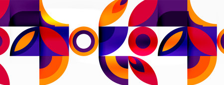 Circles and petals. Geometric beautiful abstract minimal template for Wallpaper, Banner, Background, Card, Book Illustration, landing pageのイラスト素材