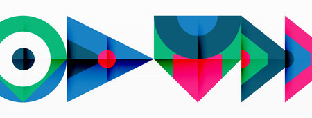 Colorful circle and triangle abstract background. Template for wallpaper, banner, presentation,...
