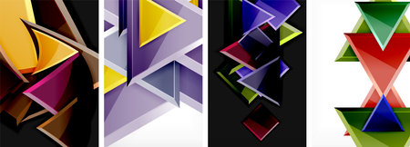 Triangle composition poster background set for wallpaper, business card, cover, poster, banner, brochure, header, websiteのイラスト素材