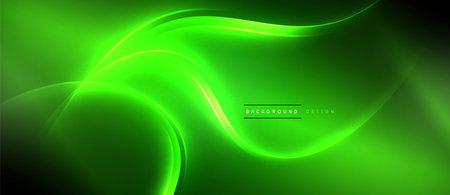 Neon glowing circle rays, light round lines in the dark, planet style neon wave lines. Energetic electric concept design for wallpaper, banner, backgroundのイラスト素材