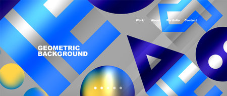 Various colorful geometric shapes abstract web template with gradients and light blur effects. Vector Illustration For Wallpaper, Banner, Background, Card, Book Illustration, landing pageのイラスト素材
