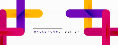 Colorful lines with shadows. Geometric background design. Vector Illustration For Wallpaper, Banner, Background, Card, Book Illustration, landing pageのイラスト素材