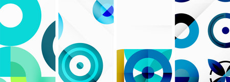 Circles and rings geometric backgrounds. Posters for wallpaper, business card, cover, poster, banner, brochure, header, websiteのイラスト素材