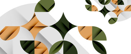 Minimal geometric elements on white. Petals, round triangles, starのイラスト素材