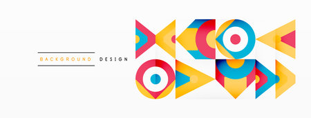 Colorful circle and triangle abstract background. Template for wallpaper, banner, presentation, backgroundのイラスト素材