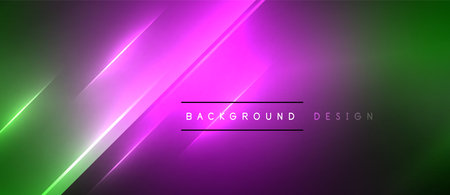 Neon dynamic diagonal light rays background. Techno digital geometric concept design for wallpaper, banner, presentation, backgroundのイラスト素材