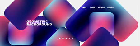 Arrows and squares with bright colors and round angles. Vector Illustration For Wallpaper, Banner,...