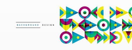 Colorful circle and triangle abstract background. Template for wallpaper, banner, presentation,...