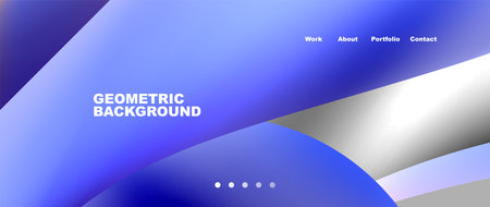 Web page design with geometric elements - circle and wave. Techno art concept. Vector Illustration...