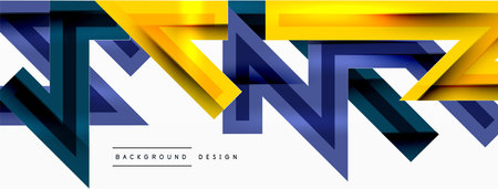 Line zig zag dynamic geometric abstract background. Colorful lines with shadow and light effects, various routes concept. Vector Illustration For Wallpaper, Banner, Background, Cardのイラスト素材