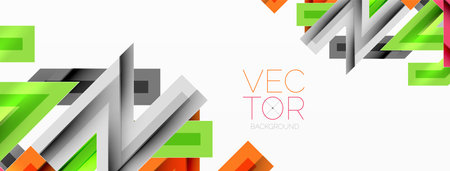 Line zig zag dynamic geometric abstract background. Colorful lines with shadow and light effects, various routes concept. Vector Illustration For Wallpaper, Banner, Background, Cardのイラスト素材