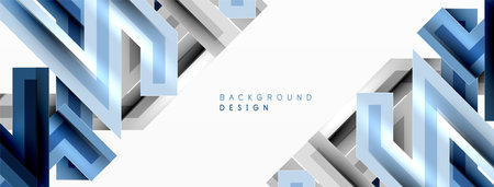 Line zig zag dynamic geometric abstract background. Colorful lines with shadow and light effects, various routes concept. Vector Illustration For Wallpaper, Banner, Background, Cardのイラスト素材