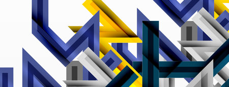 Line zig zag dynamic geometric abstract background. Colorful lines with shadow and light effects,...