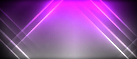 Neon glowing circle rays, light round lines in the dark, planet style neon wave lines. Energetic...