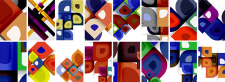 Set of low poly triangles poster geometric backgrounds. Vector Illustration For Wallpaper, Banner,...