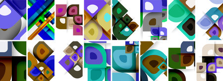 Set of low poly triangles poster geometric backgrounds. Vector Illustration For Wallpaper, Banner,...