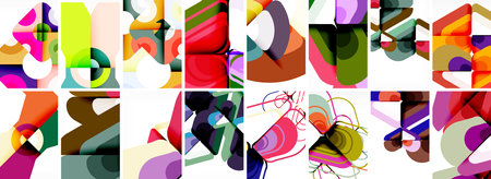 Set of trendy colorful circle geometric posters or abstract backgrounds. Vector Illustration For...