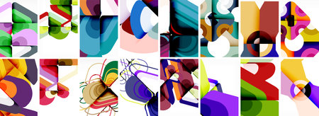 Set of trendy colorful circle geometric posters or abstract backgrounds. Vector Illustration For...
