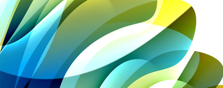 Simple fluid color gradient abstract background with dynamic wave line effect. Vector Illustration...
