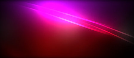 Neon glowing circle rays, light round lines in the dark, planet style neon wave lines. Energetic...