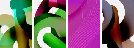 Circle geometric abstract vector posters. Vector Illustration For Wallpaper, Banner, Background,...