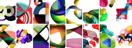 Set of trendy colorful circle geometric posters or abstract backgrounds. Vector Illustration For...