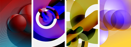 Circle geometric abstract vector posters. Vector Illustration For Wallpaper, Banner, Background,...