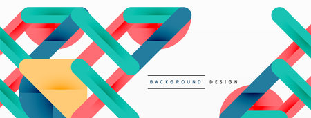 Colorful lines with shadows. Geometric background design. Vector Illustration For Wallpaper, Banner, Background, Card, Book Illustration, landing pageのイラスト素材