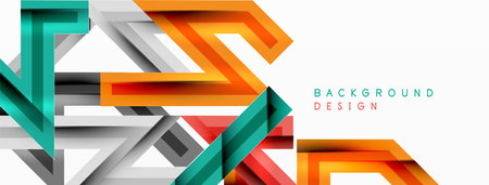 Line zig zag dynamic geometric abstract background. Colorful lines with shadow and light effects, various routes concept. Vector Illustration For Wallpaper, Banner, Background, Cardのイラスト素材