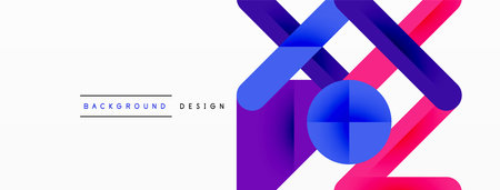 Colorful lines with shadows. Geometric background design. Vector Illustration For Wallpaper, Banner, Background, Card, Book Illustration, landing pageのイラスト素材