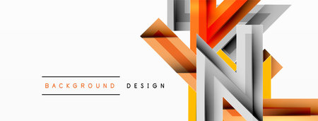 Line zig zag dynamic geometric abstract background. Colorful lines with shadow and light effects, various routes concept. Vector Illustration For Wallpaper, Banner, Background, Cardのイラスト素材