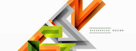 Line zig zag dynamic geometric abstract background. Colorful lines with shadow and light effects, various routes concept. Vector Illustration For Wallpaper, Banner, Background, Cardのイラスト素材