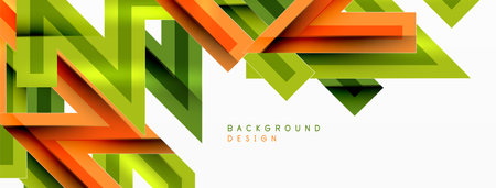 Line zig zag dynamic geometric abstract background. Colorful lines with shadow and light effects, various routes concept. Vector Illustration For Wallpaper, Banner, Background, Cardのイラスト素材